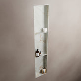 MONDIAZ EASY Nis 149,5x29,5cm in solid surface kleur Frappe. 3 vakken  geschikt voor in- of opbouw